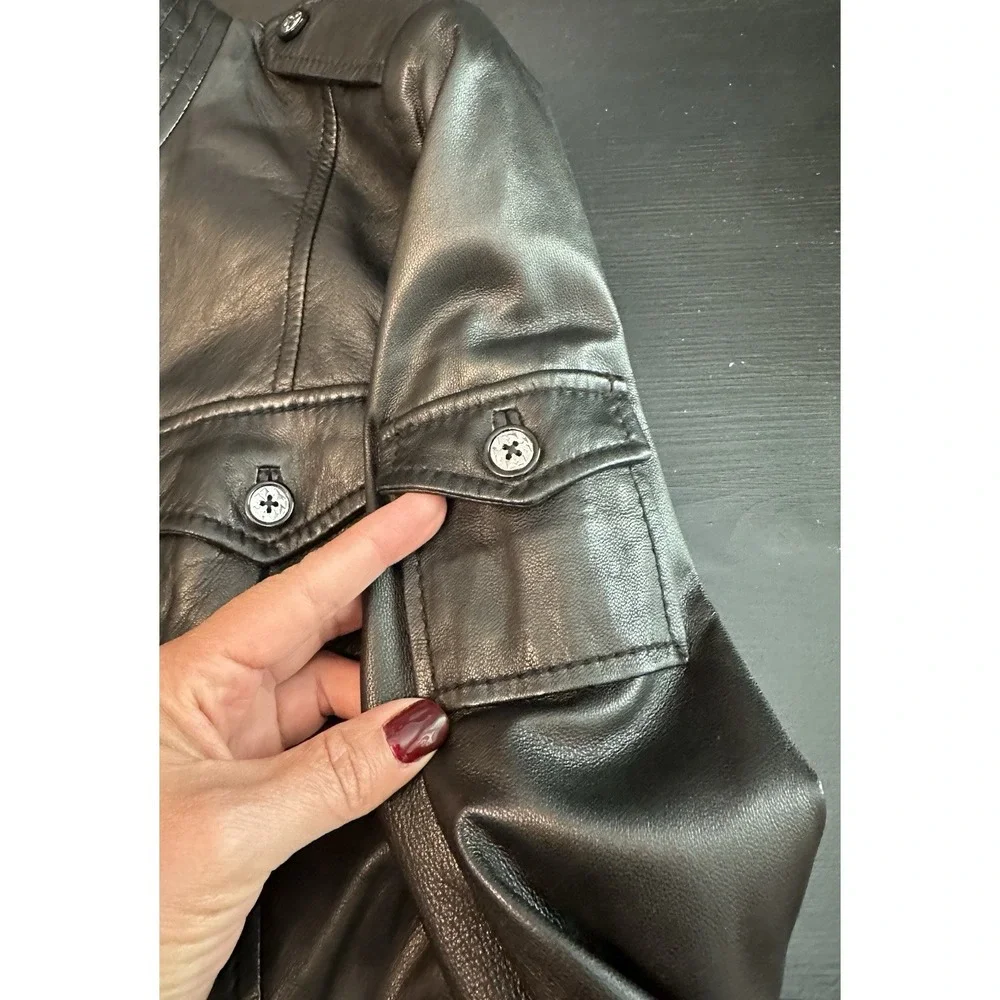 Tory Burch Black Leather Moto / Biker Jacket - Soft Leather‎ *Size 10 /Medium